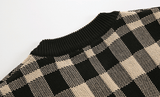 Tryess-TRY No. 1142 PLAID V-NECK SWEATER