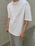 TRYESS-2024 NEW TRENDS MEN'S FASHION OUTFITS Men Cotton Drop Shoulder Plain T Shirt