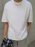 TRYESS-2024 NEW TRENDS MEN'S FASHION OUTFITS Men Cotton Drop Shoulder Plain T Shirt