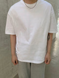 TRYESS-2024 NEW TRENDS MEN'S FASHION OUTFITS Men Cotton Drop Shoulder Plain T Shirt