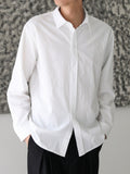 TRYESS-2024 NEW TRENDS MEN'S FASHION OUTFITS Men Cotton Solid Button Front Shirt