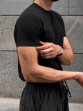 TRYESS-2024 NEW TRENDS MEN'S FASHION OUTFITS Men Cotton Solid Round Neck Tee