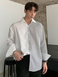 TRYESS-2024 NEW TRENDS MEN'S FASHION OUTFITS Men Cotton Striped Print Drop Shoulder Shirt