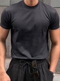 TRYESS-2024 NEW TRENDS MEN'S FASHION OUTFITS Men Cotton Solid Round Neck Plain T Shirt