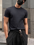 TRYESS-2024 NEW TRENDS MEN'S FASHION OUTFITS Men Cotton Solid Round Neck Plain T Shirt