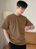 TRYESS-2024 NEW TRENDS MEN'S FASHION OUTFITS Men Solid Round Neck Tee