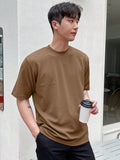 TRYESS-2024 NEW TRENDS MEN'S FASHION OUTFITS Men Solid Round Neck Tee