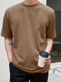 TRYESS-2024 NEW TRENDS MEN'S FASHION OUTFITS Men Solid Round Neck Tee