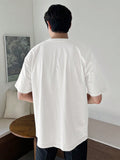 TRYESS-2024 NEW TRENDS MEN'S FASHION OUTFITS Men Cotton Solid Drop Shoulder Plain T Shirt