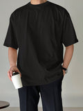 TRYESS-2024 NEW TRENDS MEN'S FASHION OUTFITS Men Cotton Solid Drop Shoulder Tee