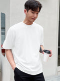 TRYESS-2024 NEW TRENDS MEN'S FASHION OUTFITS Men Solid Round Neck Tee