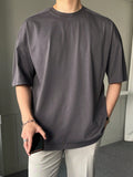 TRYESS-2024 NEW TRENDS MEN'S FASHION OUTFITS Men Cotton Solid Drop Shoulder Tee