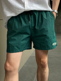 TRYESS-2024 MEN'S CASUAL OUTFITS Men Letter Patched Detail Drawstring Waist Shorts