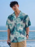 TRYESS-2024 NEW TRENDS MEN'S FASHION OUTFITS Men's Summer Beach Short Sleeve Shirt With Paisley Print