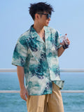 TRYESS-2024 NEW TRENDS MEN'S FASHION OUTFITS Men's Summer Beach Short Sleeve Shirt With Paisley Print