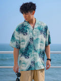 TRYESS-2024 NEW TRENDS MEN'S FASHION OUTFITS Men's Summer Beach Short Sleeve Shirt With Paisley Print