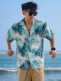 TRYESS-2024 NEW TRENDS MEN'S FASHION OUTFITS Men's Summer Beach Short Sleeve Shirt With Paisley Print