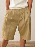 TRYESS-2024 MEN'S CASUAL OUTFITS Men's Summer Solid Color Pleated Shorts