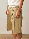 TRYESS-2024 MEN'S CASUAL OUTFITS Men's Summer Solid Color Pleated Shorts