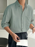 TRYESS-2024 NEW TRENDS MEN'S FASHION OUTFITS Men\ Fashionable Simple Solid Color Casual Shirt