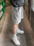 TRYESS-2024 MEN'S CASUAL OUTFITS Men Summer Solid Color Drawstring Baggy Shorts With Pockets