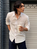 TRYESS-2024 NEW TRENDS MEN'S FASHION OUTFITS Men Solid Color Daily Wear Spring/Summer Shirt