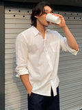 TRYESS-2024 NEW TRENDS MEN'S FASHION OUTFITS Men Solid Color Daily Wear Spring/Summer Shirt