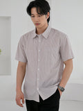 TRYESS-2024 NEW TRENDS MEN'S FASHION OUTFITS Men's Summer Casual Short Sleeve Striped Shirt