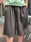 TRYESS-2024 MEN'S CASUAL OUTFITS Men's Solid Color Drawstring Waist Casual Shorts With Pockets