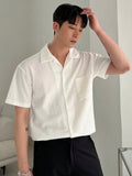 TRYESS-2024 NEW TRENDS MEN'S FASHION OUTFITS Men's Summer Solid Color Pocket Short Sleeve Casual Shirt