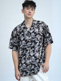 TRYESS-2024 NEW TRENDS MEN'S FASHION OUTFITS Men's Loose Fit Short-Sleeved Floral Print Casual Shirt For Summer Vacation