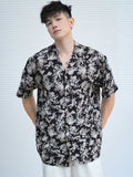 TRYESS-2024 NEW TRENDS MEN'S FASHION OUTFITS Men's Loose Fit Short-Sleeved Floral Print Casual Shirt For Summer Vacation