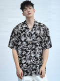 TRYESS-2024 NEW TRENDS MEN'S FASHION OUTFITS Men's Loose Fit Short-Sleeved Floral Print Casual Shirt For Summer Vacation