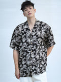 TRYESS-2024 NEW TRENDS MEN'S FASHION OUTFITS Men's Loose Fit Short-Sleeved Floral Print Casual Shirt For Summer Vacation