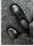 Tryess- Minority Design Black Derby Slippers NA622