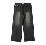 TRYESS- TRY7002 WASHED BLACK WIDE STRAIGHT DENIM JEANS