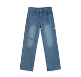 TRYESS- TRY11510 BLUE DISTRESSED STRAIGHT DENIM JEANS