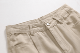 TRYESS- TRY6213 KHAKI WIDE STRAIGHT CASUAL JEANS