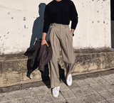 Tryess-TRY No. 10906 FOLDED STRAIGHT PANTS