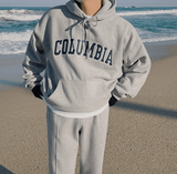 Tryess- TRY6236 COLUMBIA LETTERED PULLOVER HOODIE