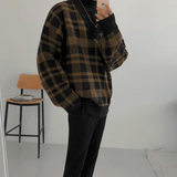 Tryess-TRY No. 1142 PLAID V-NECK SWEATER