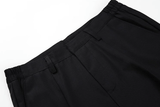 Tryess-TRY No. 9238 BLACK FOLDED STRAIGHT PANTS