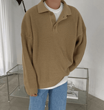 Tryesstore-Fall Fashion Classy Outfits Men Fall Outfits - TRY4146 KNITTED BUTTON-UP SHIRT SWEATER