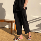 Tryess-TRY No. 2042 PLEATED ANKLE WIDE PANTS & HALF SLEEVE SHITryess-TRY