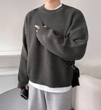 Tryess-TRY No. 6157 KNITTED PULLOVER ROUND NECK SWEATER