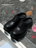 Tryess- Minority Design Black Derby Slippers NA622