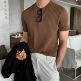 Tryess- TRY6620 VERTICAL KNIT SHORT SLEEVE SHIRT