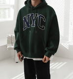 Tryess- TRY11065 NYC EMBROIDERED LETTERED PULLOVER HOODIE