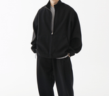 Tryess-TRY No. 4453 ZIP-UP COLLAR JK & WIDE SWEATPANTS