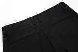 Tryess-TRY No. 9238 BLACK FOLDED STRAIGHT PANTS